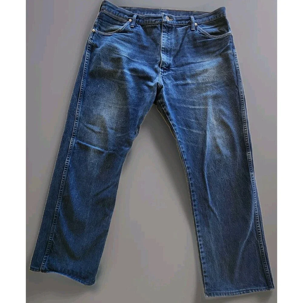 Wrangler Jeans Mens 38x30 Cowboy Denim Blue Black Label 13MSEDD Fits 36x28 USA